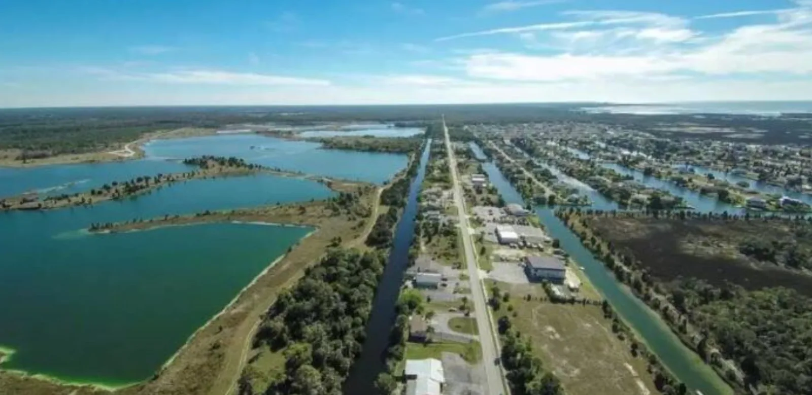Canal community and Gulf coastline in Hernando County, Florida