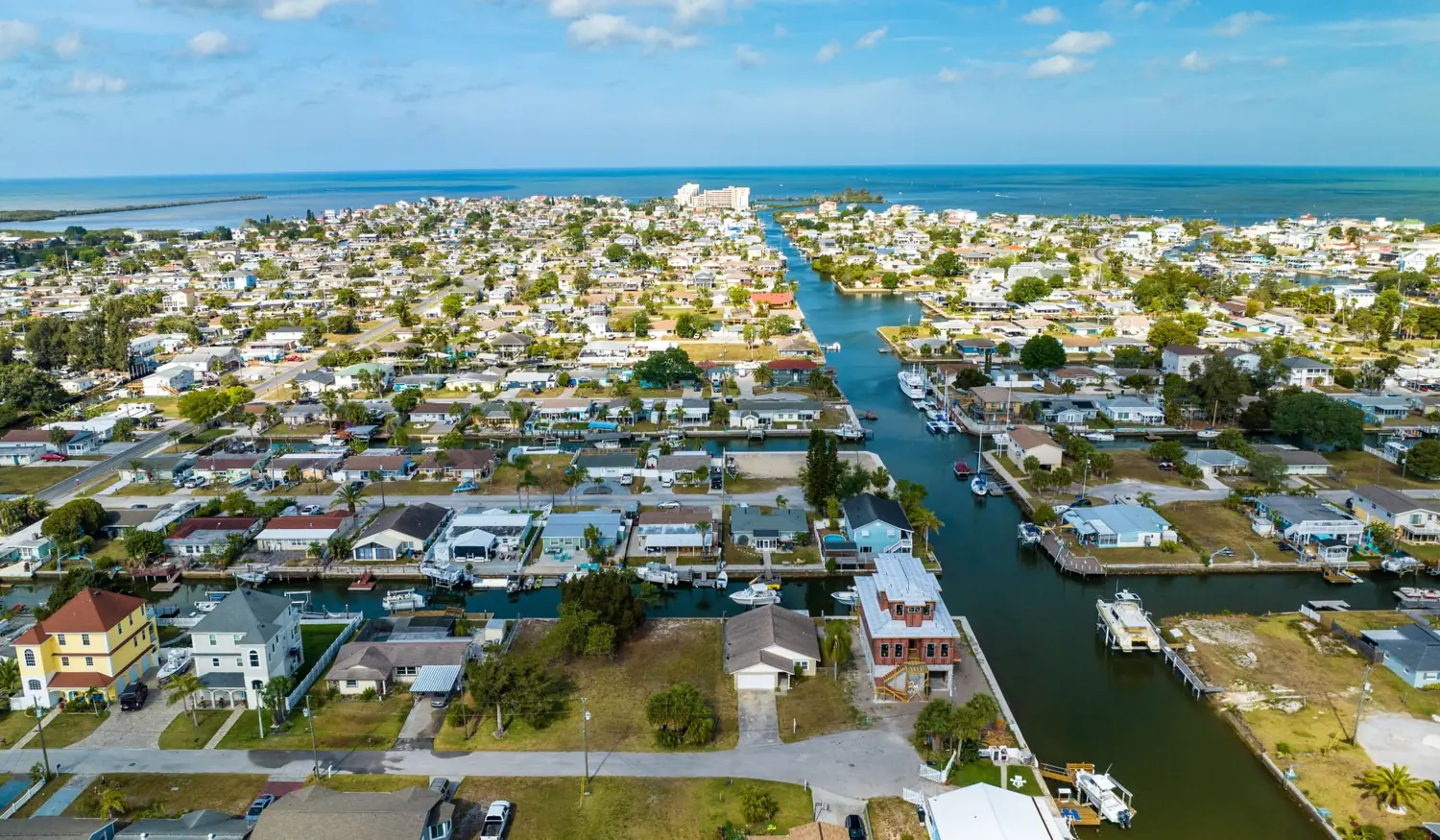 Waterfront canal community in Pasco County, Florida
